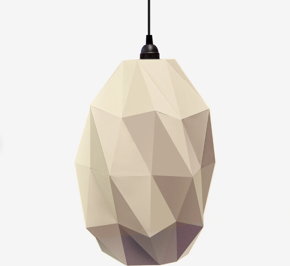 DIY Origami Lamp Shade, Geometric Paper Lampshade, Printable Pdf, Geometric Pendant Lighting, Boho