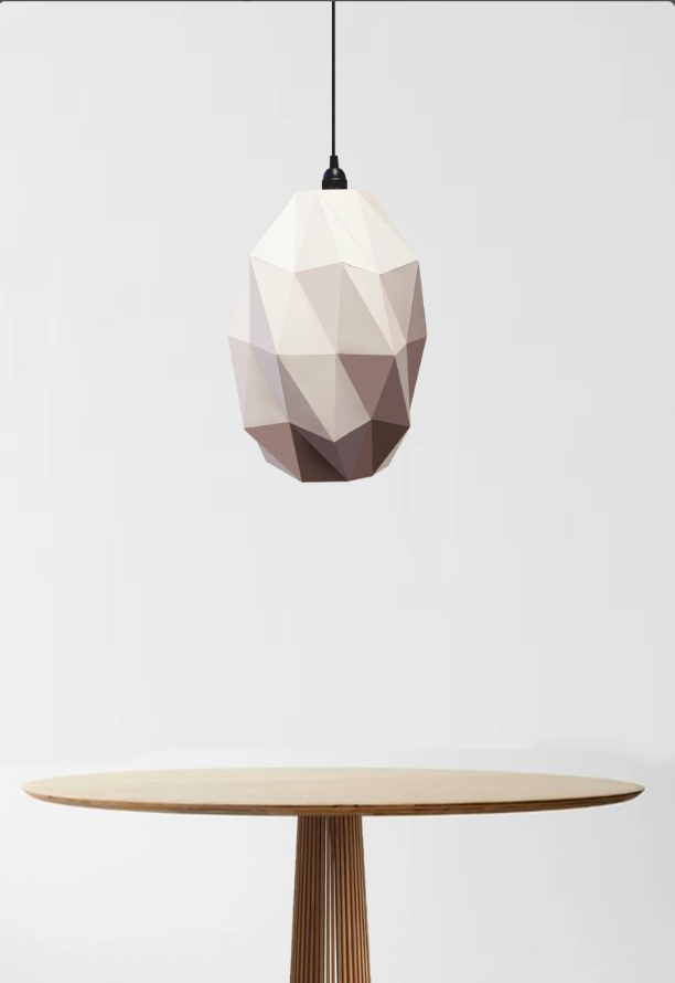 DIY Origami Lamp Shade, Geometric Paper Lampshade, Printable Pdf, Geometric Pendant Lighting, Boho