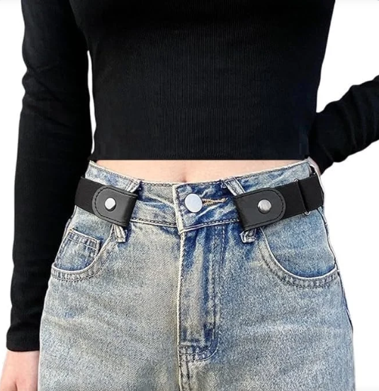 Buckle-Free Elastic Stretch Belt for Women/Men Invisible, Adjustable, No-Buckle Belt for Jeans/Pants