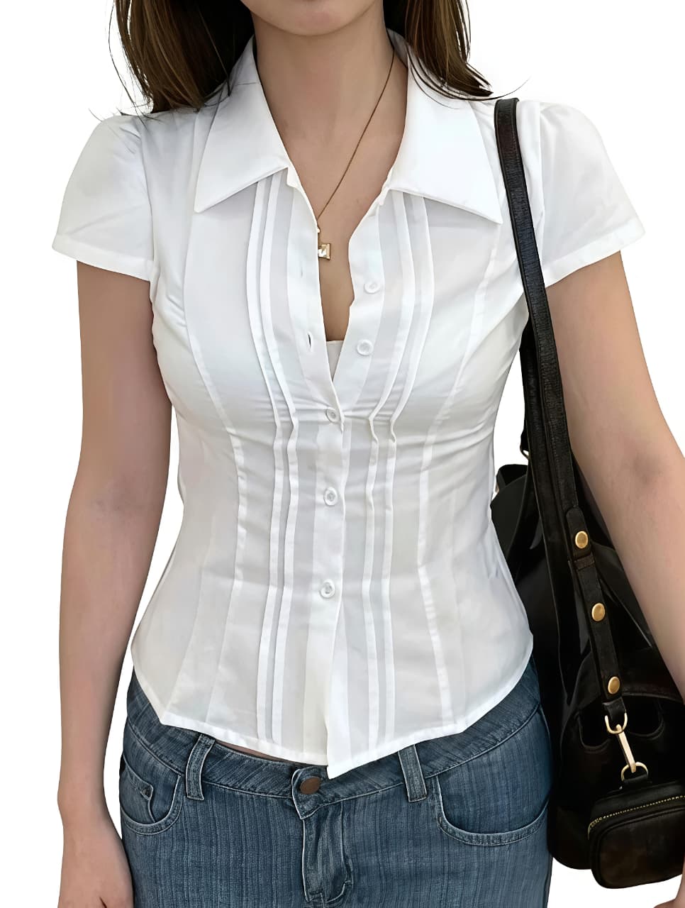 Women's Tailored Pintuck Button-Down Shirt
