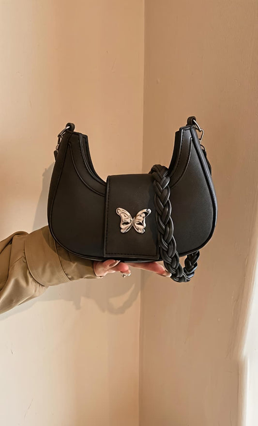 Butterfly Accent Shoulder Bag