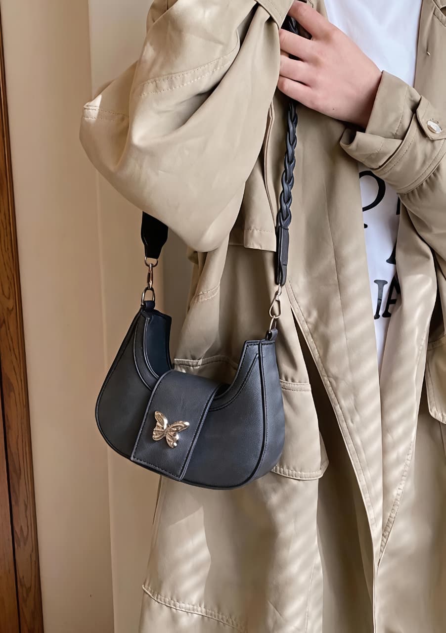 Butterfly Accent Shoulder Bag