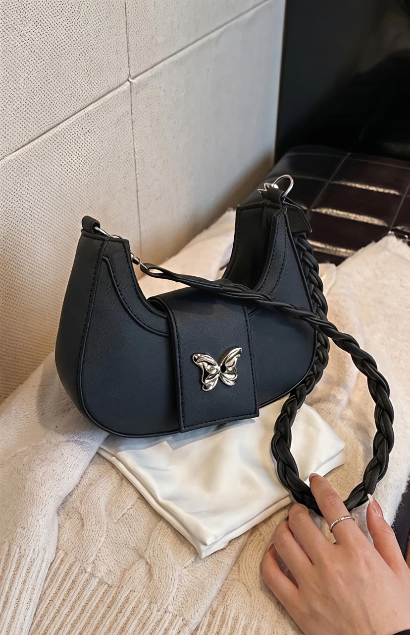 Butterfly Accent Shoulder Bag