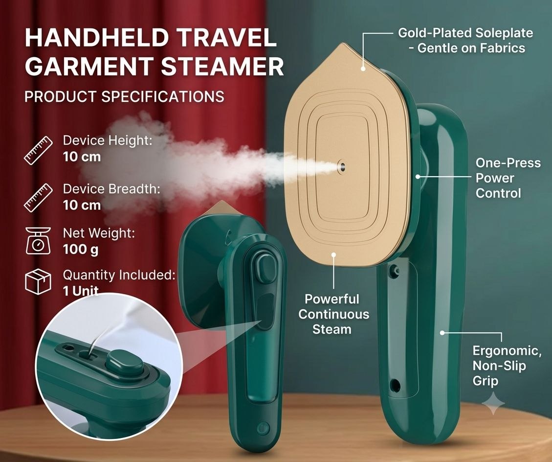 Portable Handheld Garment Steamer & Mini Steam Iron