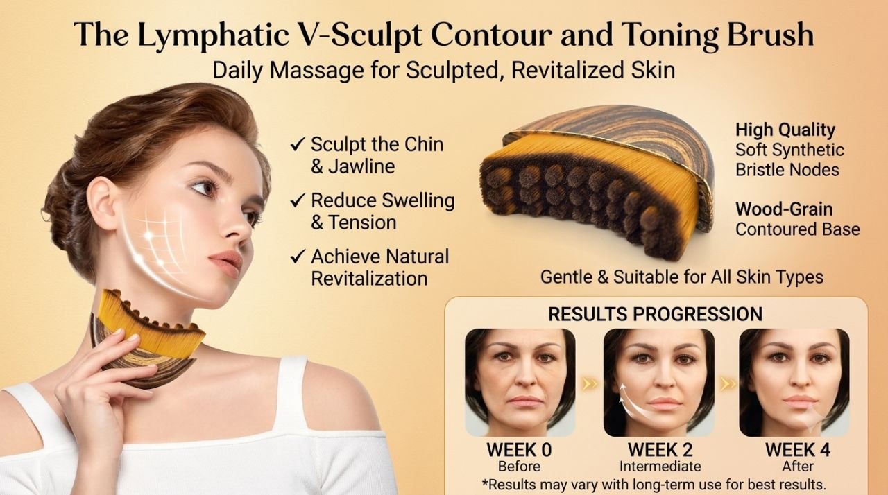 Facial Sculpting Massage Brush for Jawline Contouring & Lymphatic Drainage