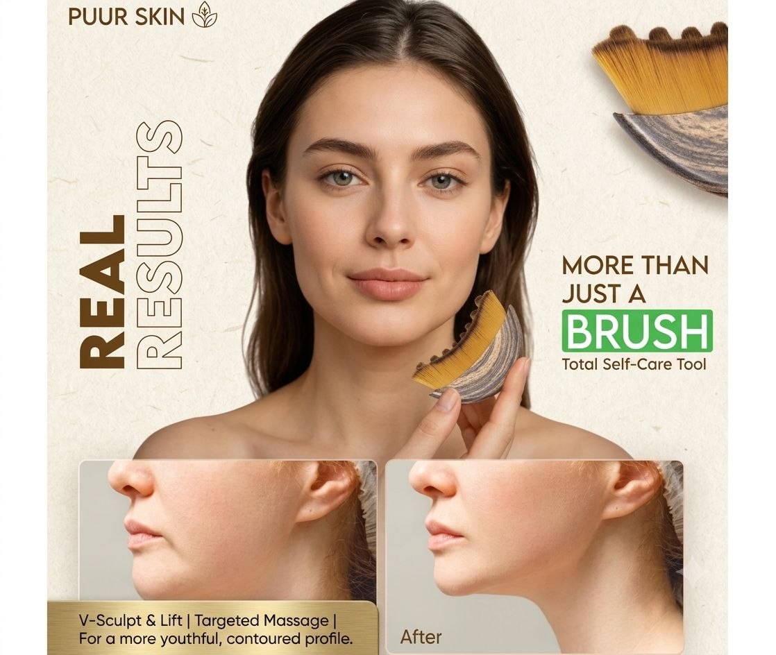 Facial Sculpting Massage Brush for Jawline Contouring & Lymphatic Drainage